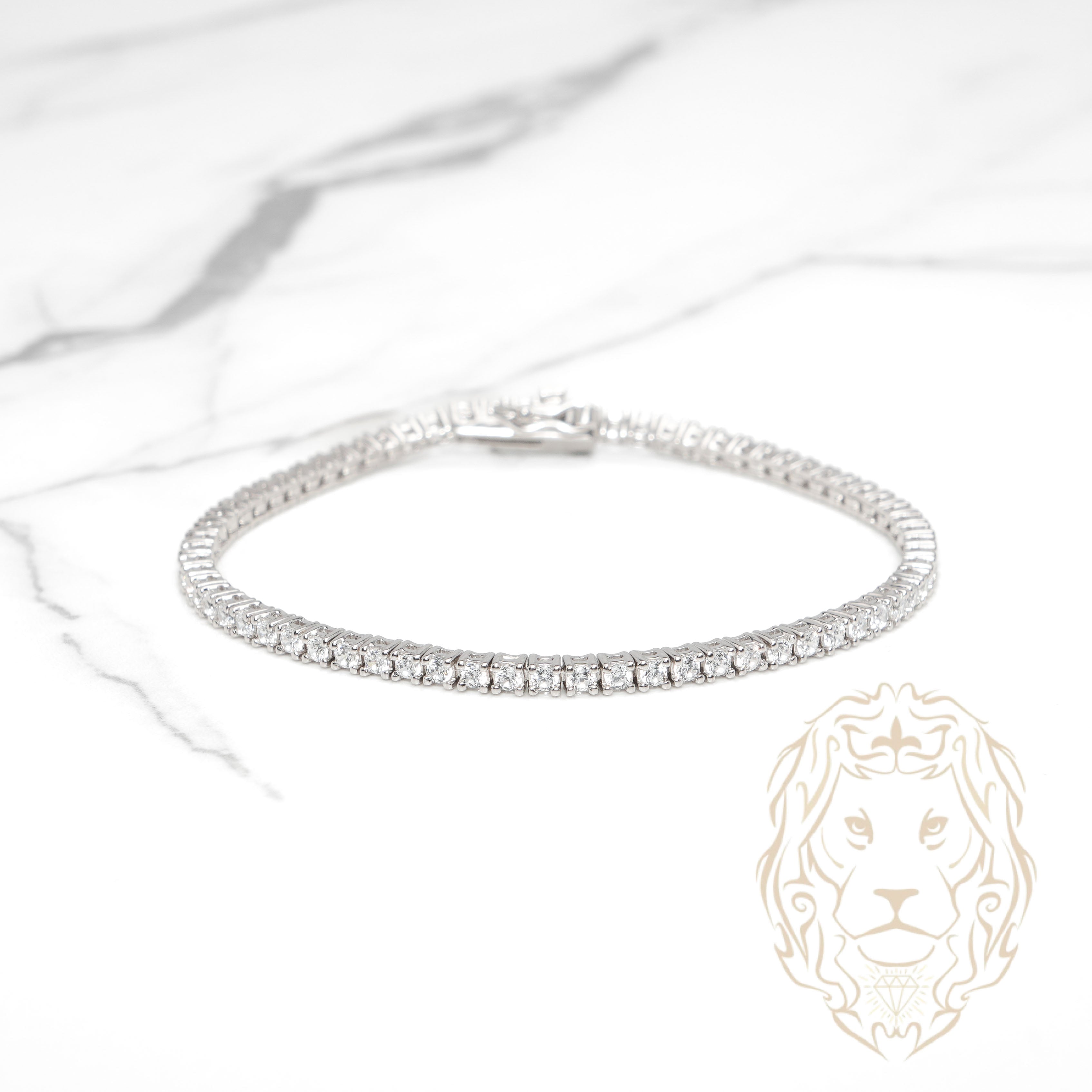 Bracelet - Argent tennis pierres cz rondes 2.6mm - BRS586