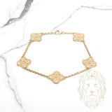 Bracelet - Or 10K jaune trèfles en pierres cz 13.5mm - BRG916