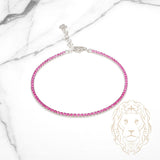 Bracelet - Argent tennis pierres cz rondes rouges 2mm - BRS570