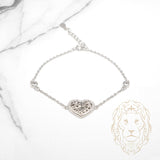Bracelet - Argent coeur pavé de cz - BRS572