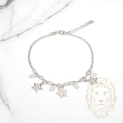 Bracelet - Argent étoiles pavées de cz & en pierre - BRS574