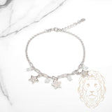 Bracelet - Argent étoiles pavées de cz & en pierre - BRS574