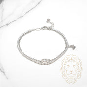 Bracelet - Argent stack tennis en pierres cz & papillon avec pierre en halo - BRS575