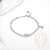 Bracelet - Argent stack tennis en pierres cz & papillon avec pierre en halo - BRS575