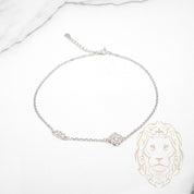 Bracelet de cheville - Argent trèfle en pierres cz - ANS011