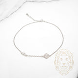 Bracelet de cheville - Argent trèfle en pierres cz - ANS011