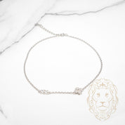 Bracelet de cheville - Argent trèfle pavé de cz - ANS014