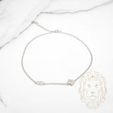 Bracelet de cheville - Argent trèfle pavé de cz - ANS014