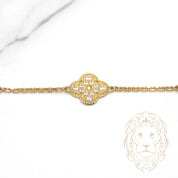 Bracelet - Or 10K jaune trèfles en pierres cz 13.5mm - BRG916