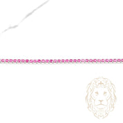 Bracelet - Argent tennis pierres cz rondes rouges 2mm - BRS570