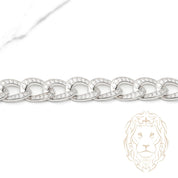 Bracelet - Argent curb pavé de cz - BRS571
