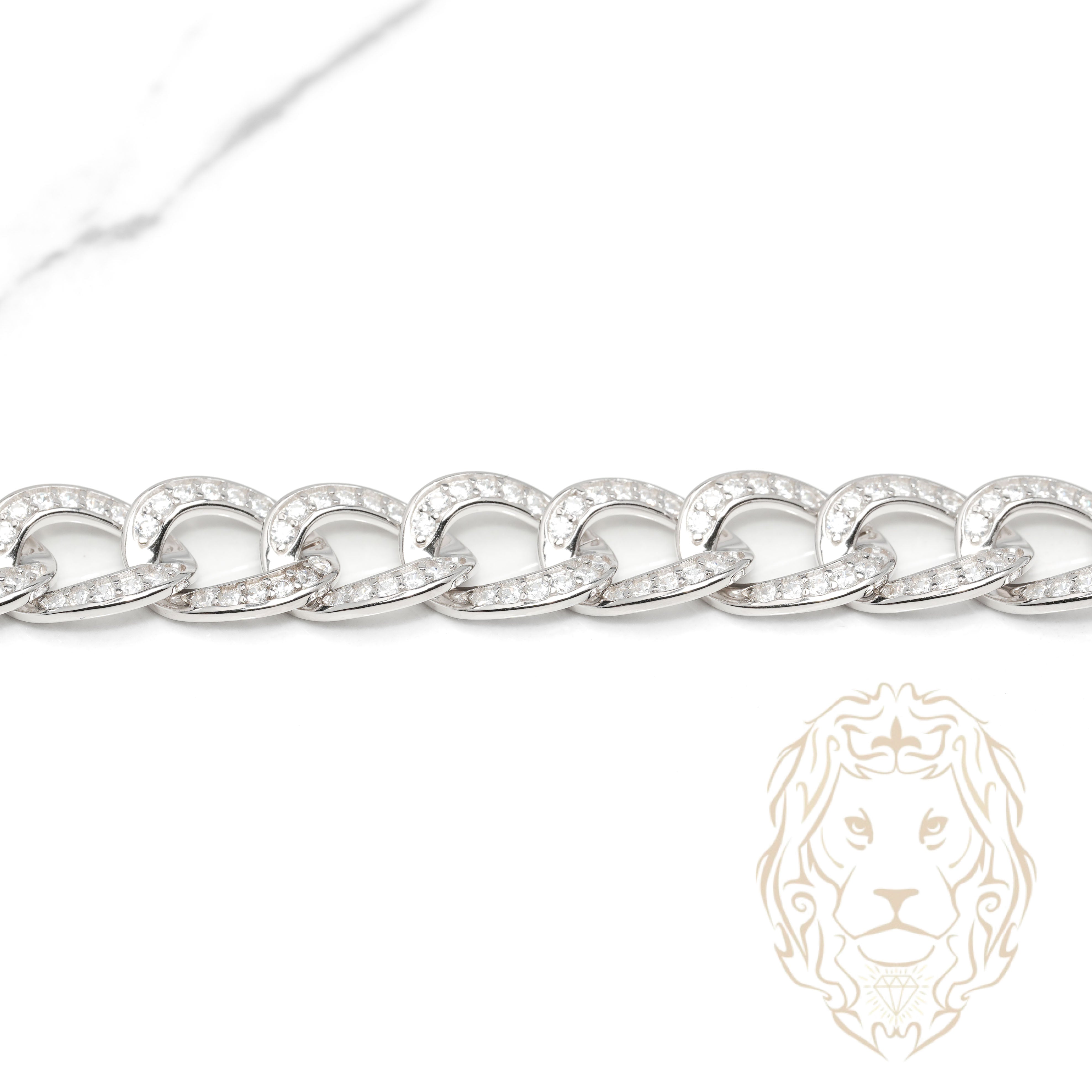 Bracelet - Argent curb pavé de cz - BRS571