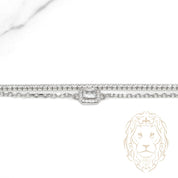 Bracelet - Argent stack tennis en pierres cz & papillon avec pierre en halo - BRS575