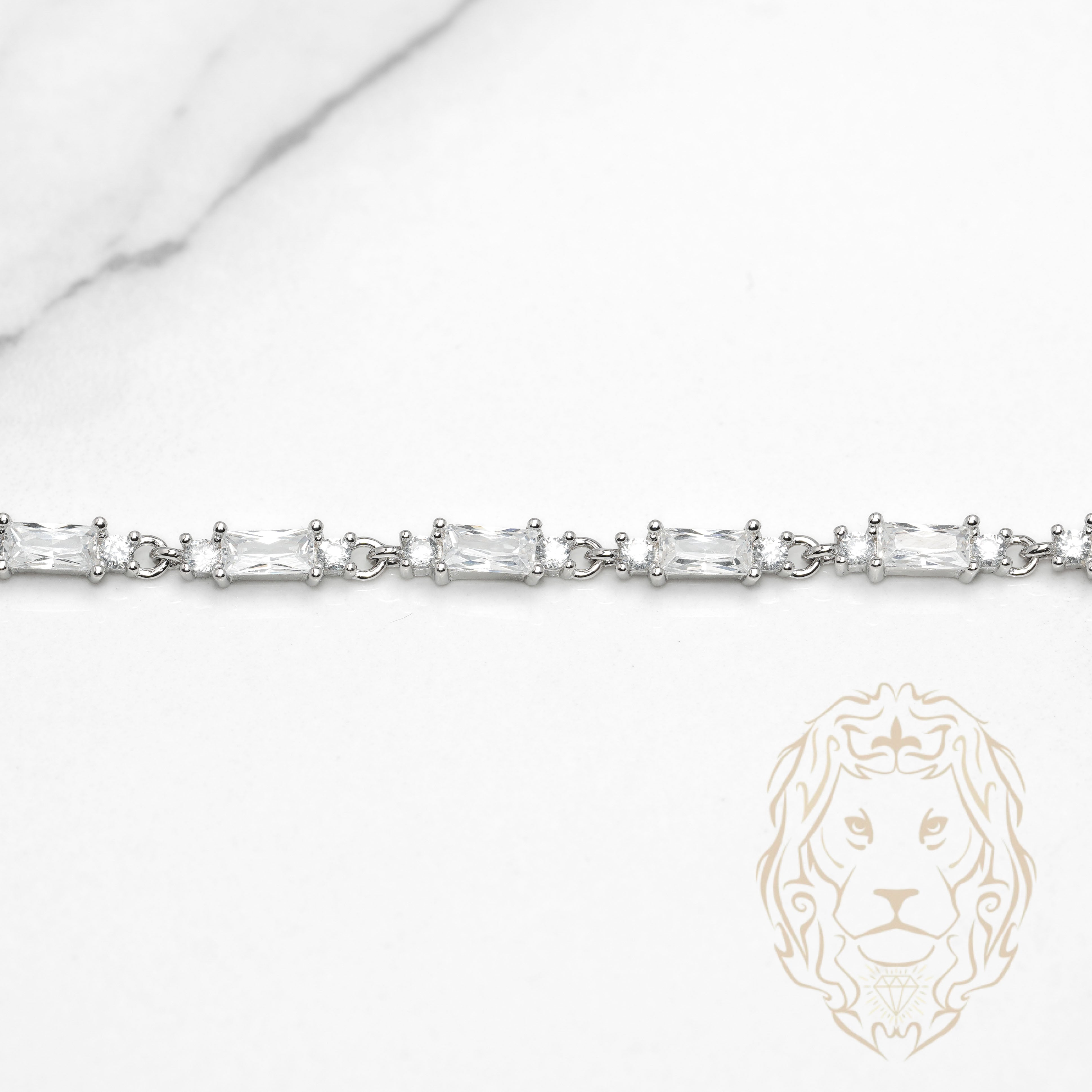 Bracelet - Argent pierres cz coupe émeraude & ronde - BRS578