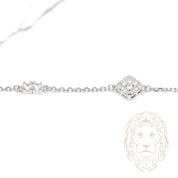 Bracelet de cheville - Argent trèfle en pierres cz - ANS011