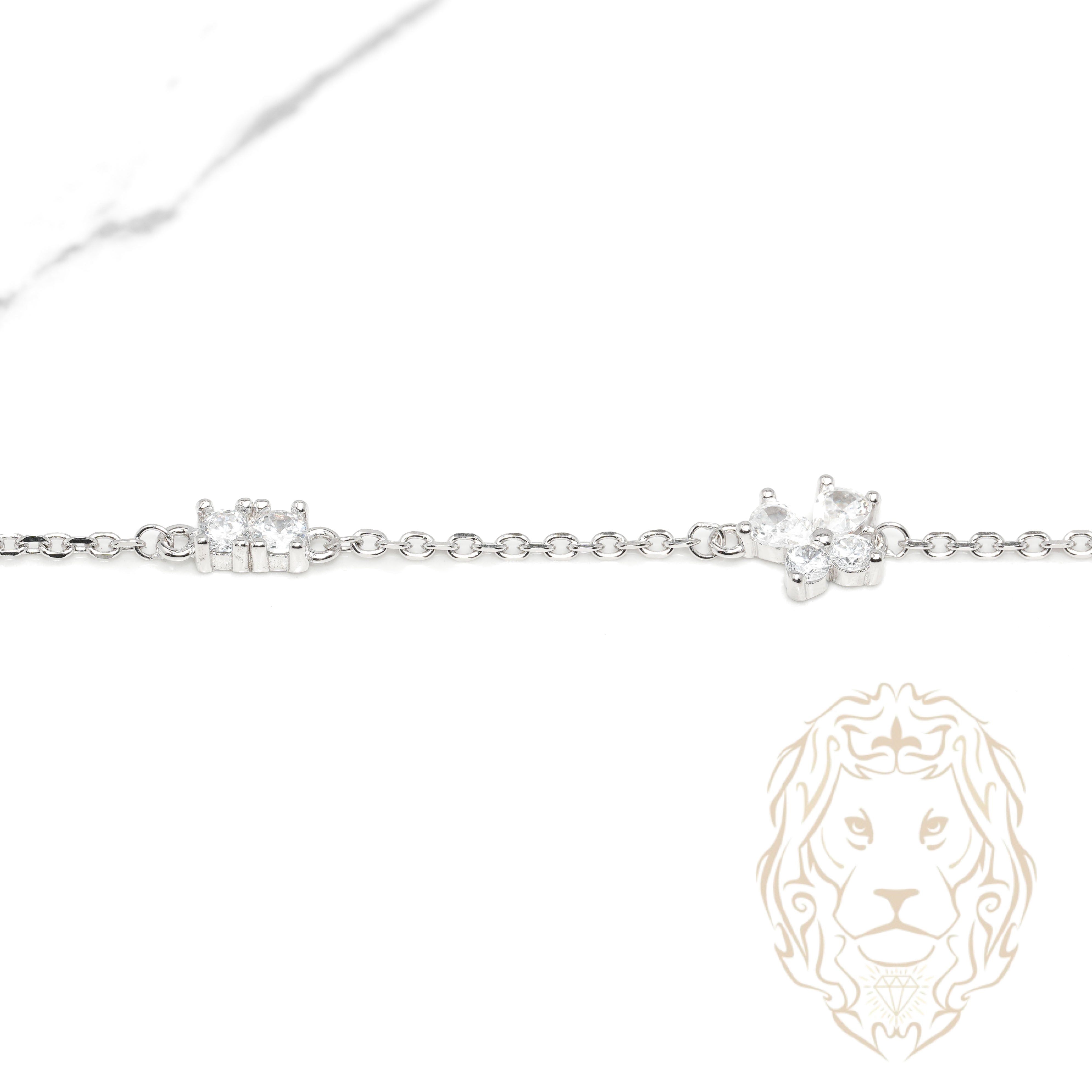 Bracelet de cheville - Argent papillon en pierres cz - ANS013