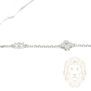 Bracelet de cheville - Argent trèfle pavé de cz - ANS014