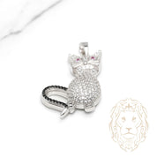 Pendentif - Argent chat pavé de cz - PES280