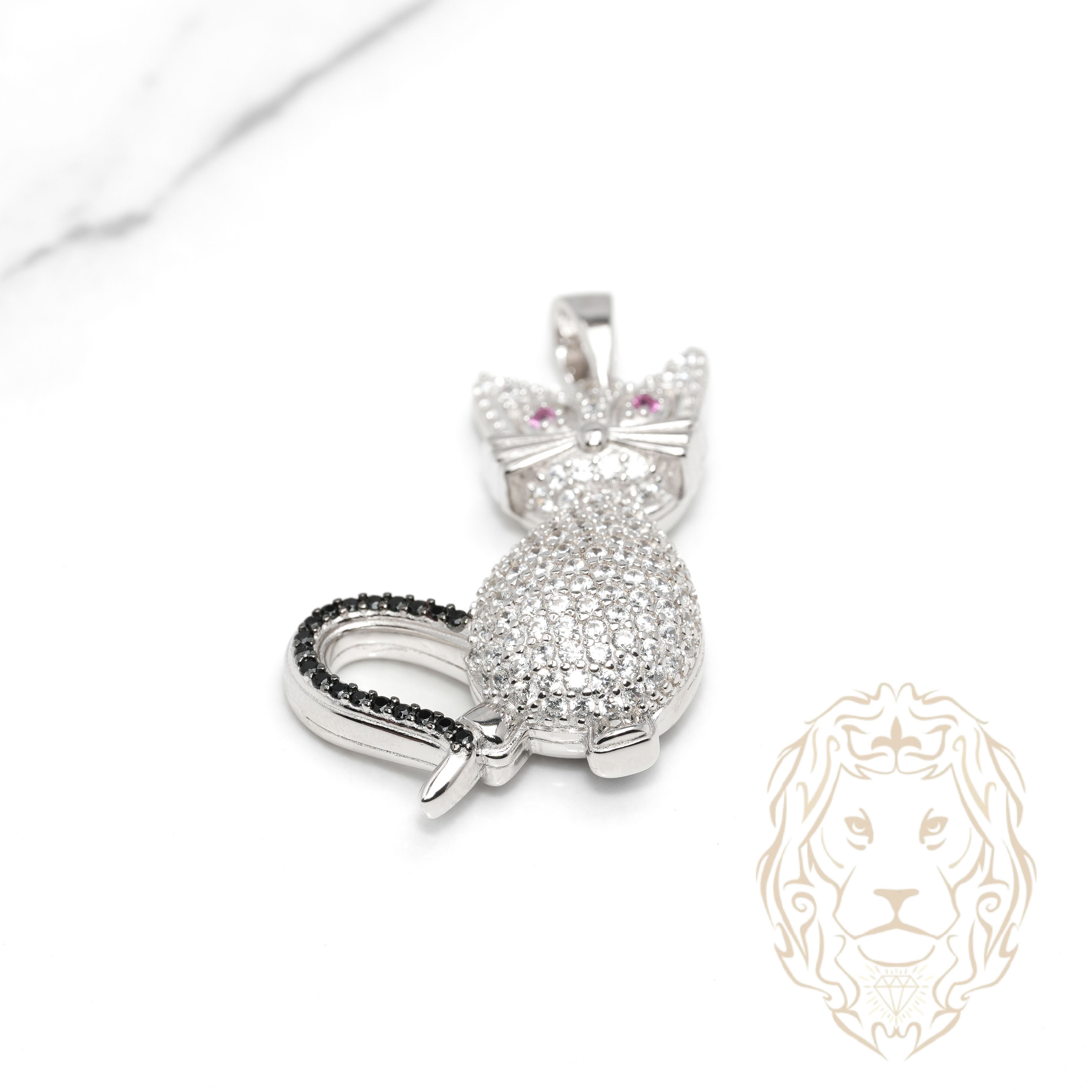 Pendentif - Argent chat pavé de cz - PES280