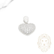 Pendentif - Argent coeur pavé de pierres cz - PES286