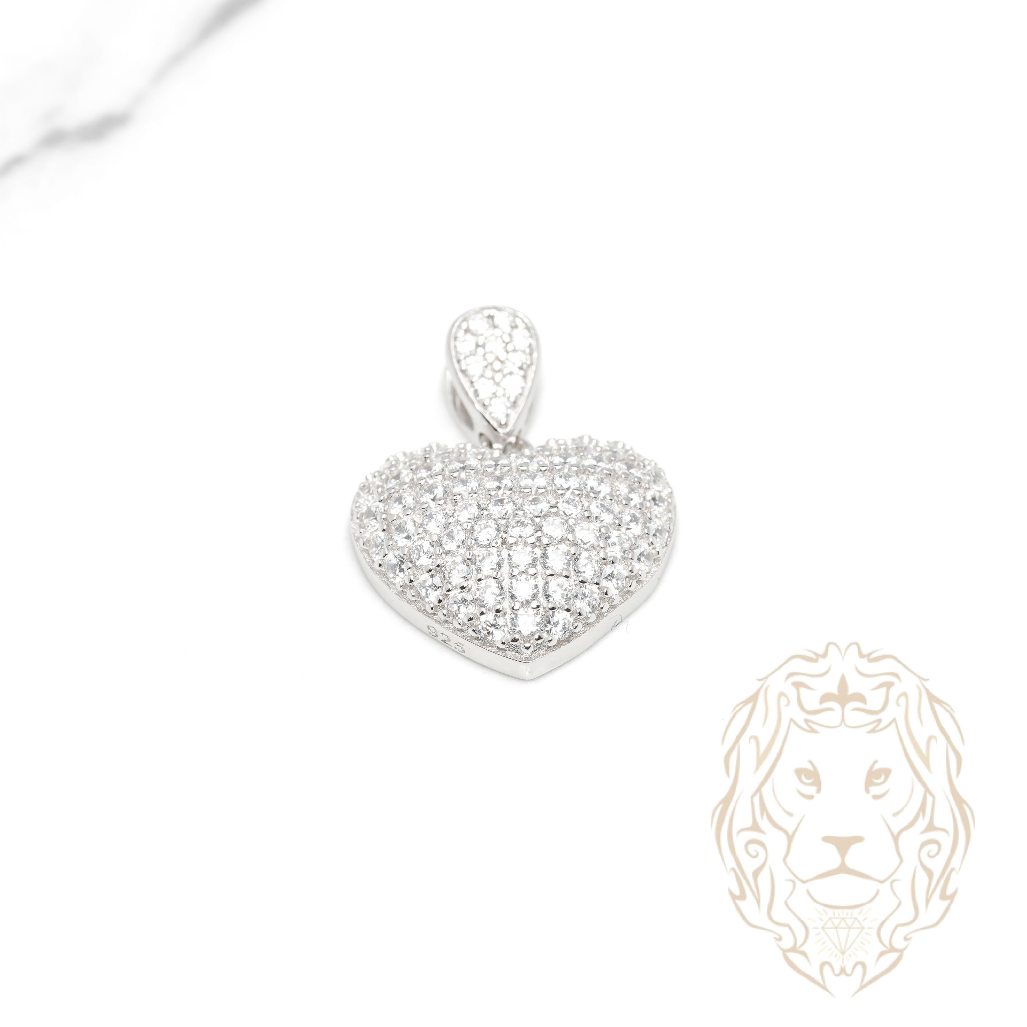 Pendentif - Argent coeur pavé de pierres cz - PES286