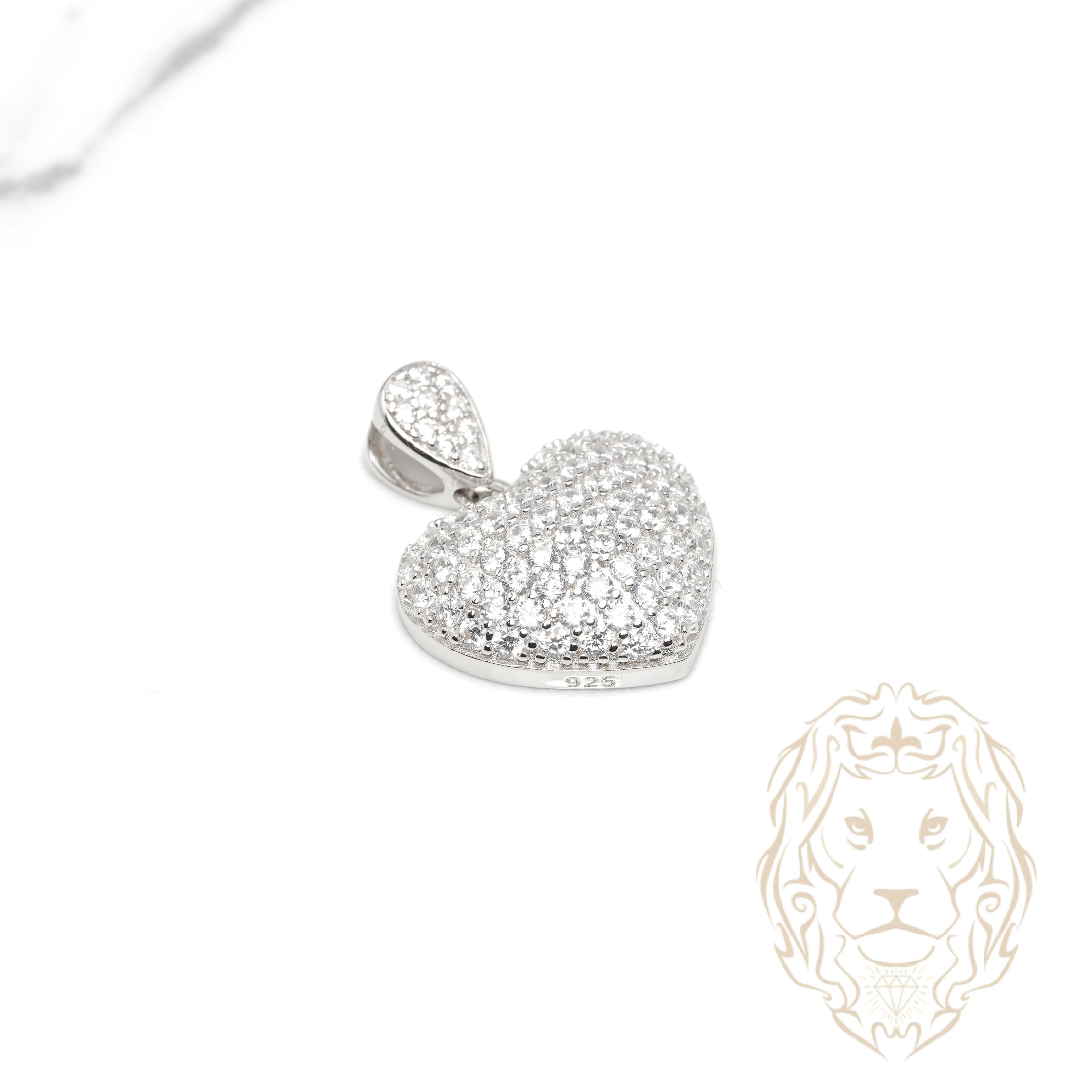 Pendentif - Argent coeur pavé de pierres cz - PES286