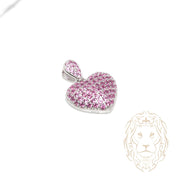 Pendentif - Argent coeur pavé de pierres cz rouges - PES287