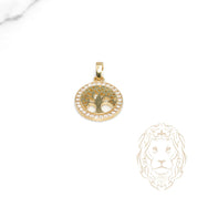 Pendentif - Or 10K jaune arbre de vie pavé de cz - PEG1227