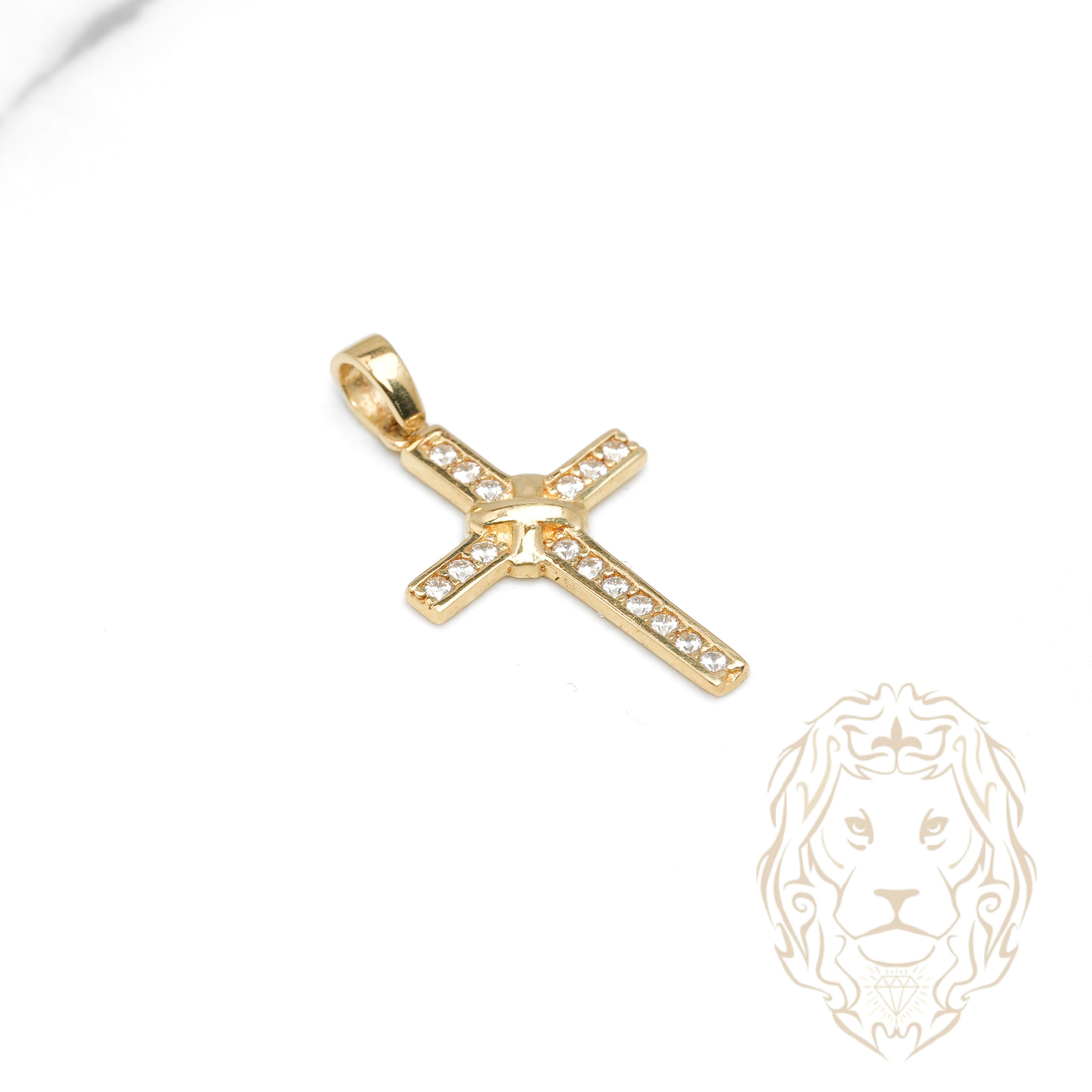 Pendentif - Or 10K jaune croix pavé de cz - PEG1228
