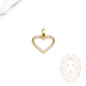 Pendentif - Or 10K jaune coeur pavé de cz - PEG1229