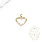 Pendentif - Or 10K jaune coeur pavé de cz - PEG1229