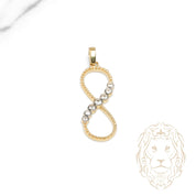 Pendentif - Or 10K deux tons jaune & blanc infini perlé & serti de pierres cz - PEG1230