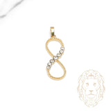 Pendentif - Or 10K deux tons jaune & blanc infini perlé & serti de pierres cz - PEG1230