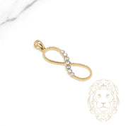 Pendentif - Or 10K deux tons jaune & blanc infini perlé & serti de pierres cz - PEG1230