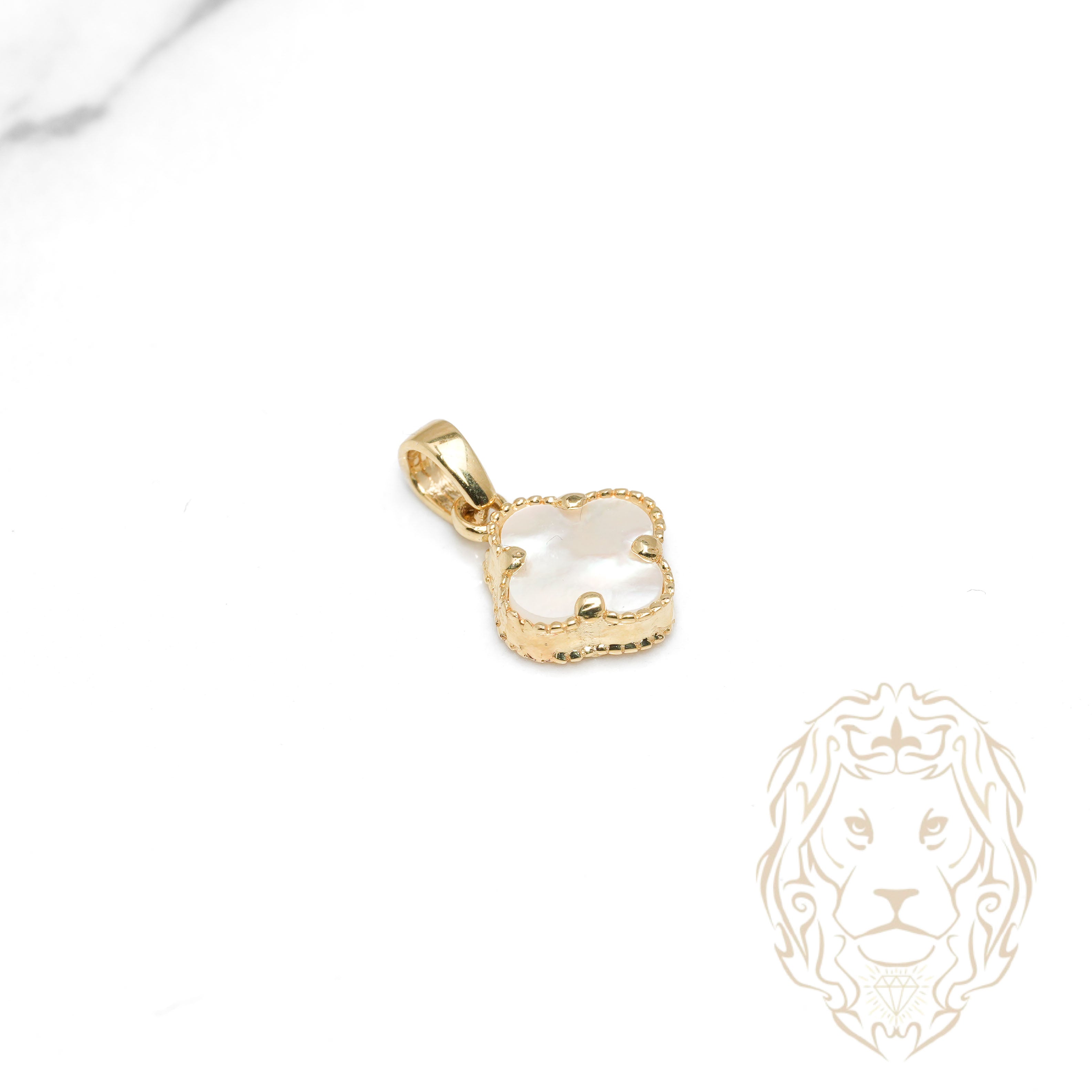 Pendentif - Or 10K jaune trèfle en nacre - PEG1232