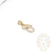 Pendentif - Or 10K deux tons jaune & blanc gouttes pavées de pierres cz - PEG1234