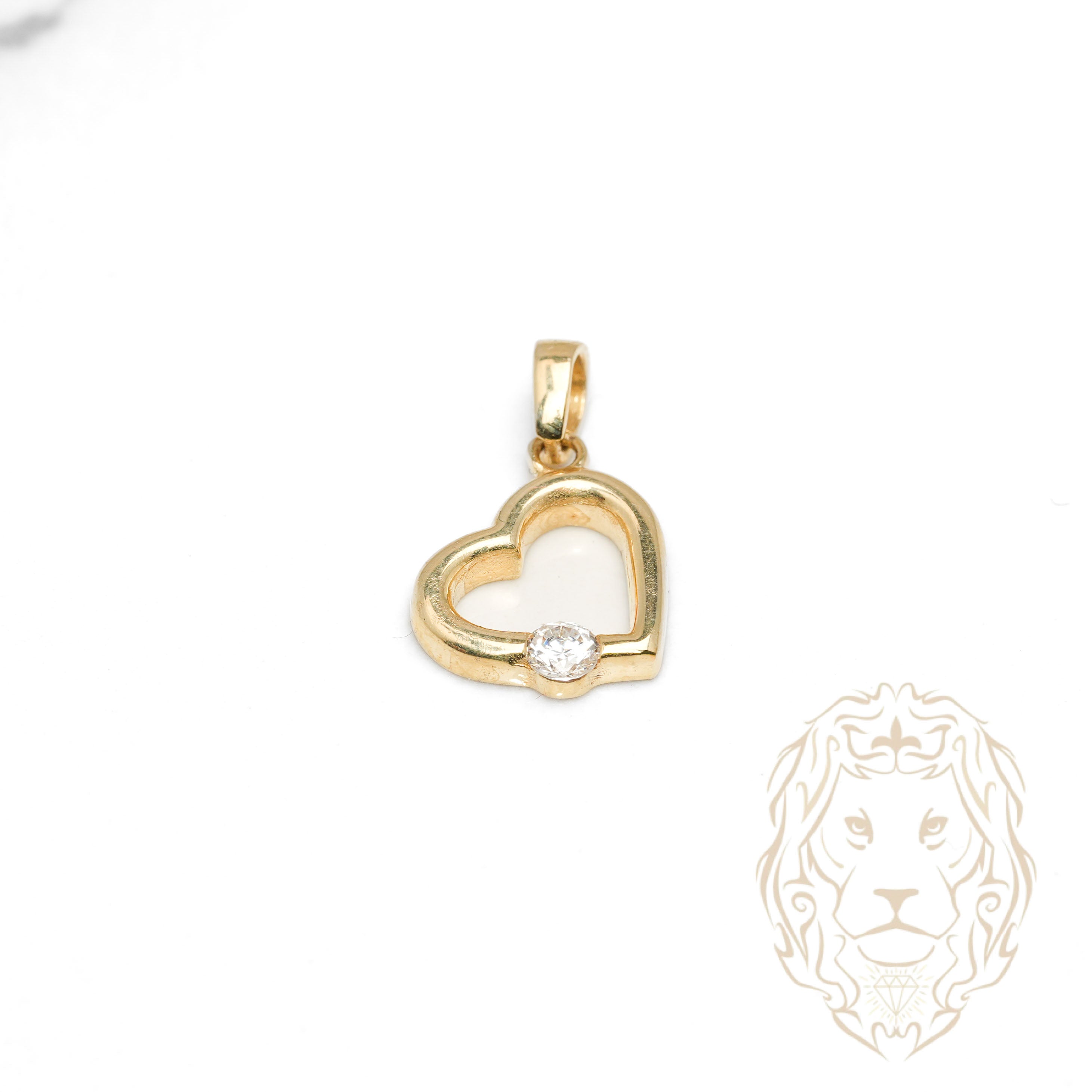 Pendentif - Or 10K jaune coeur avec une pierre cz - PEG1235