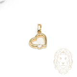 Pendentif - Or 10K jaune coeur avec une pierre cz - PEG1235