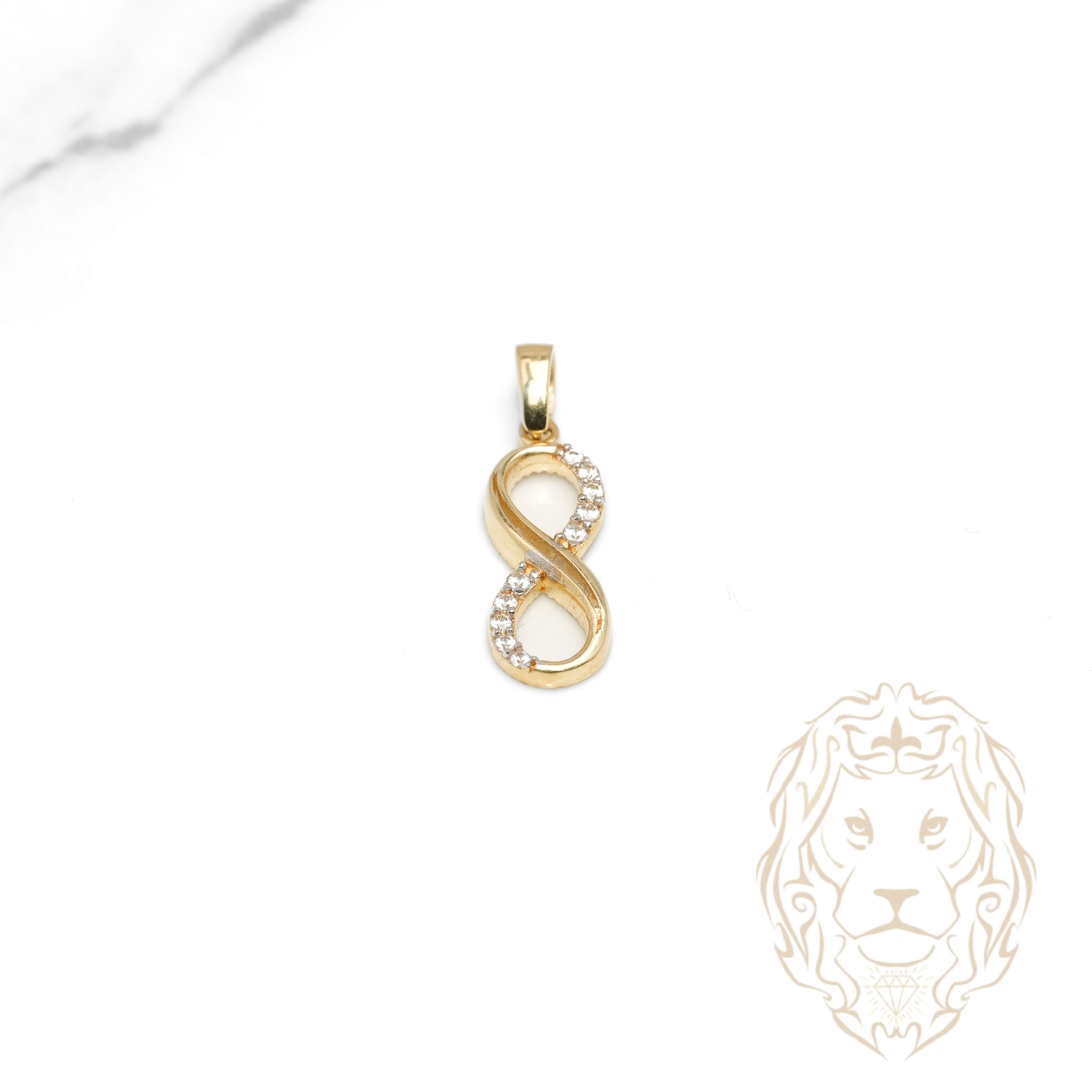 Pendentif - Or 10K jaune infini pavé de cz - PEG1236