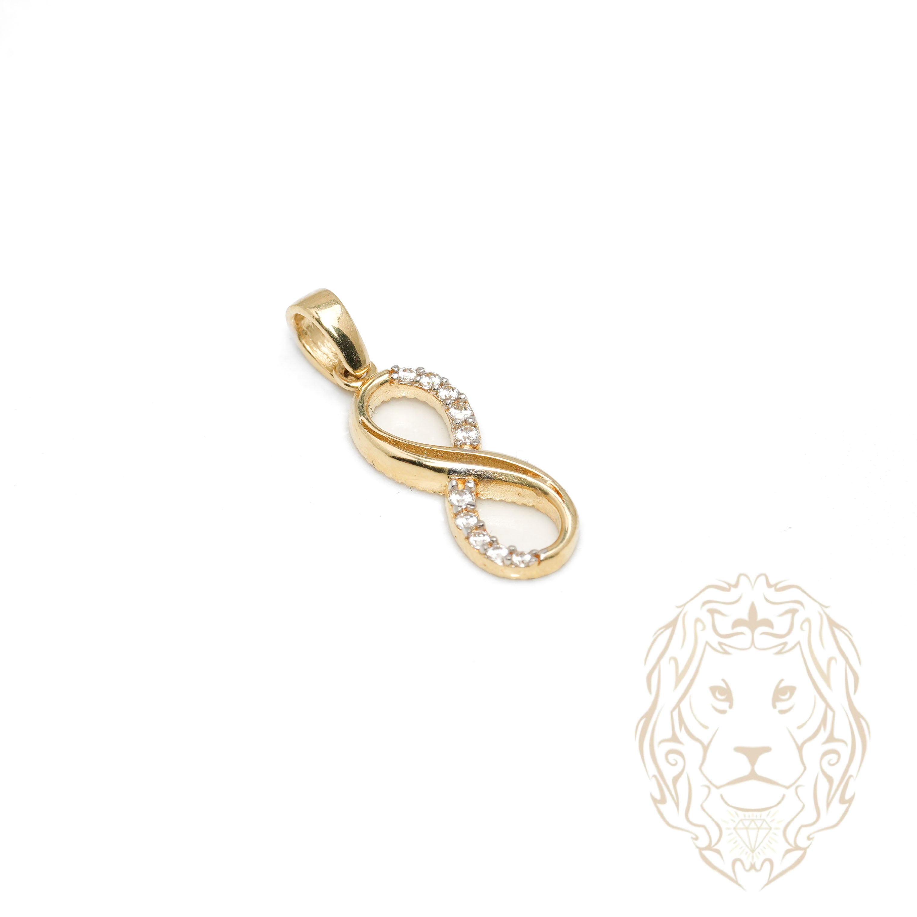 Pendentif - Or 10K jaune infini pavé de cz - PEG1236