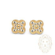 Studs - Or 10K jaune trèfle en pierres cz - BOG1248
