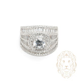 Bague - Argent royauté pierres cz coupe ronde et baguette - RIS1367