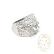 Bague - Argent royauté pierres cz coupe ronde et baguette - RIS1367