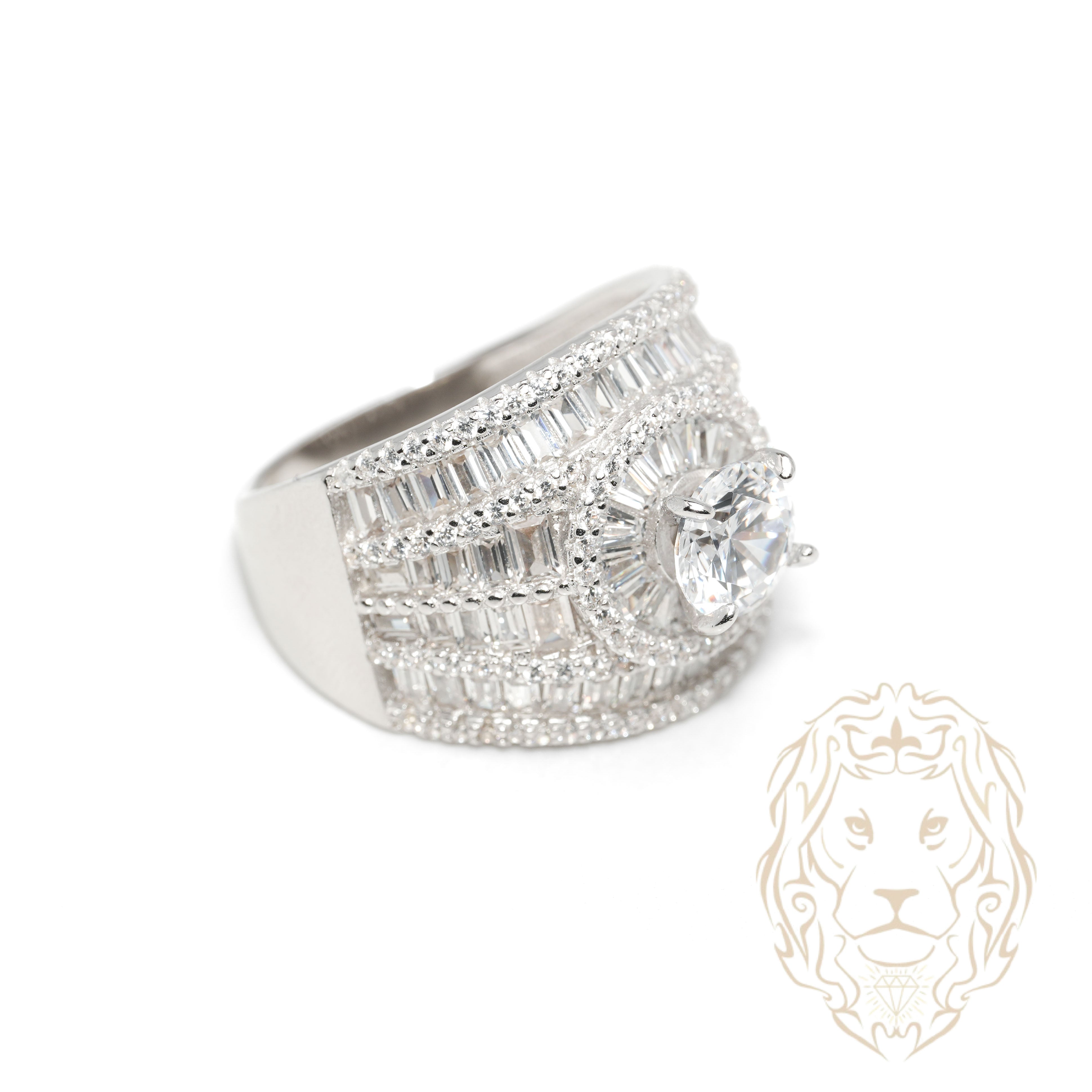 Bague - Argent royauté pierres cz coupe ronde et baguette - RIS1367
