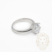 Bague - Argent solitaire pierre cz coupe rond - RIS1376