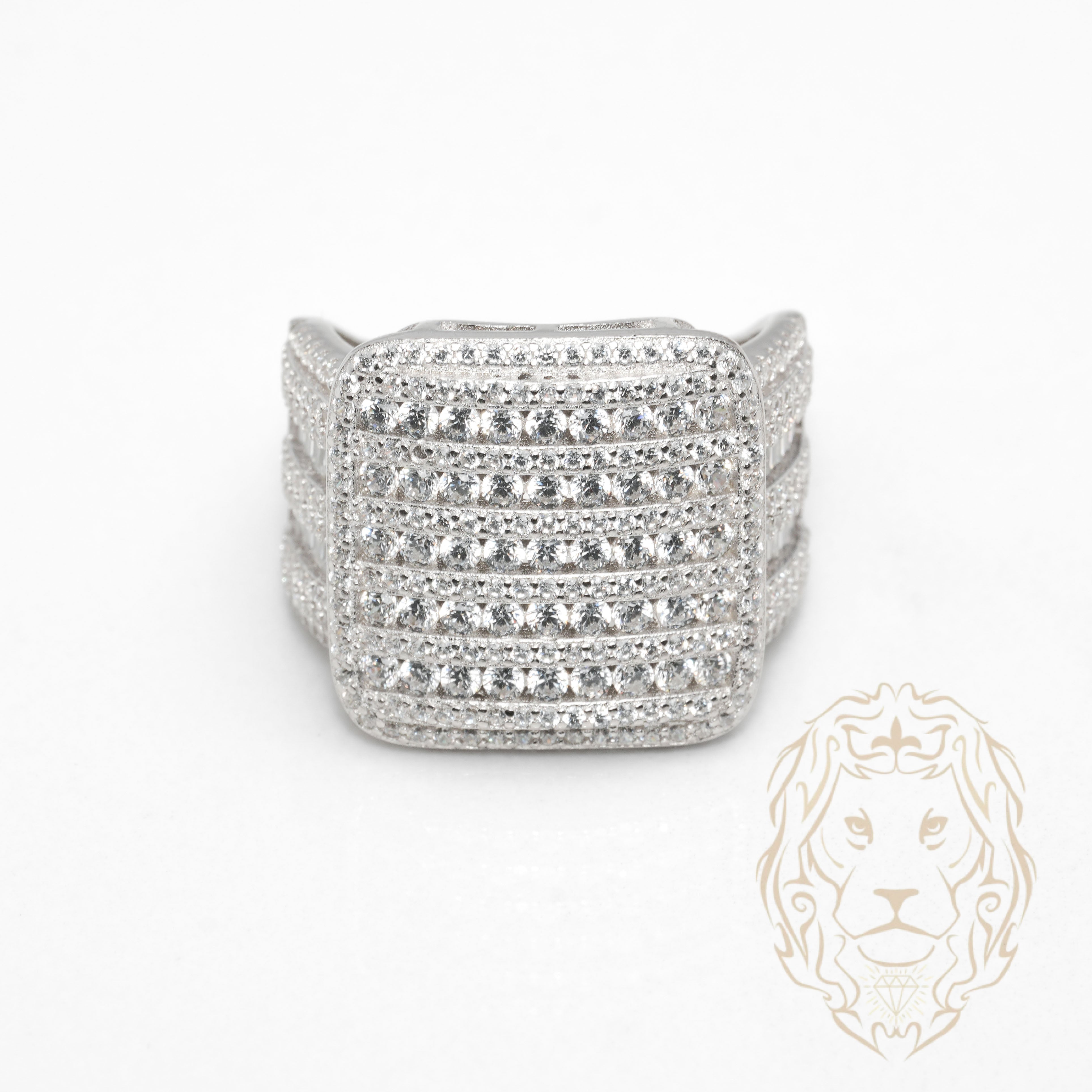 Bague - Argent champion sertie de pierres cz rondes & baguettes - RIS1381