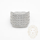Bague - Argent champion sertie de pierres cz rondes & baguettes - RIS1381