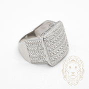 Bague - Argent champion sertie de pierres cz rondes & baguettes - RIS1381