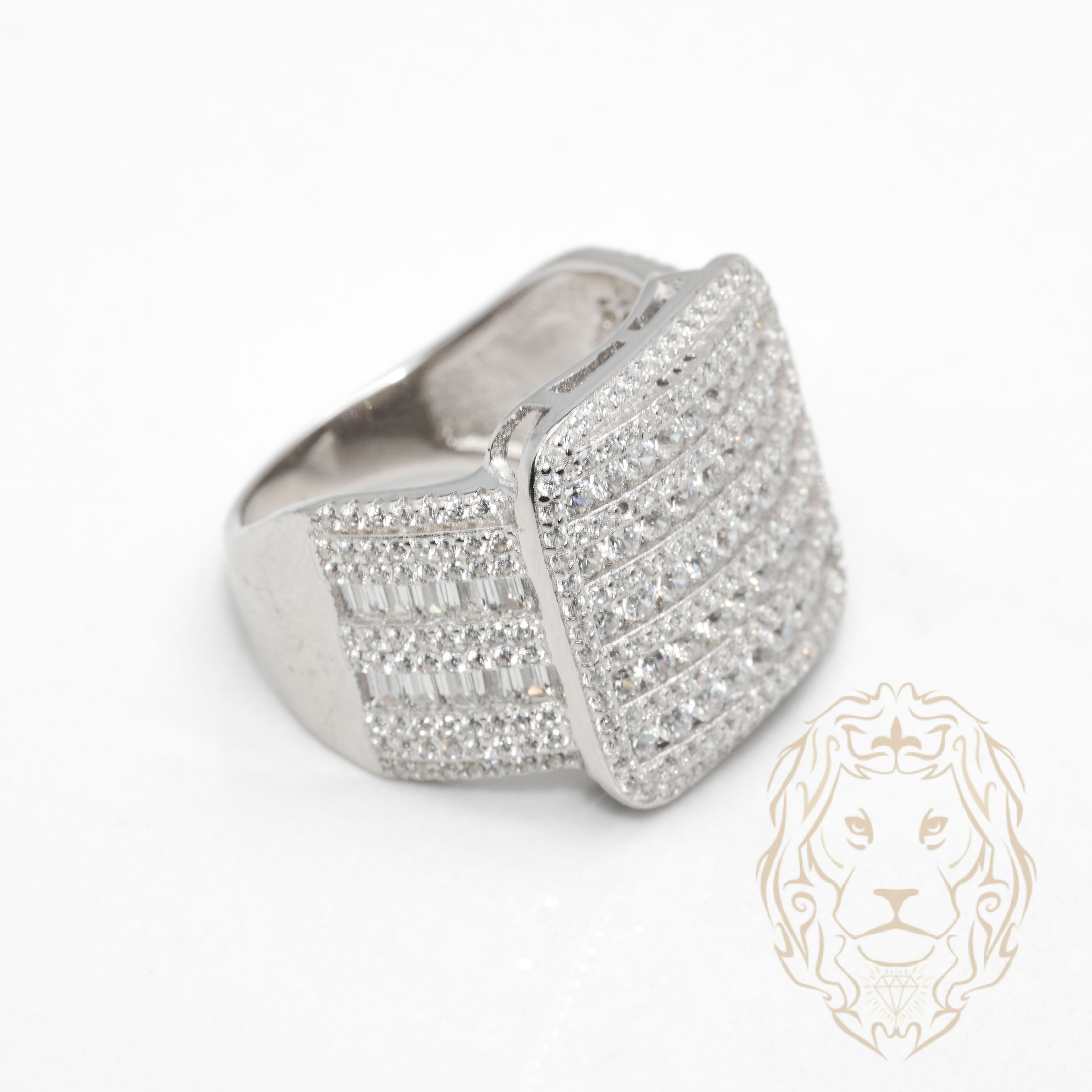 Bague - Argent champion sertie de pierres cz rondes & baguettes - RIS1381