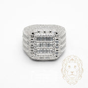 Bague - Argent icy sertie de pierres cz rondes & baguette - RIS1382
